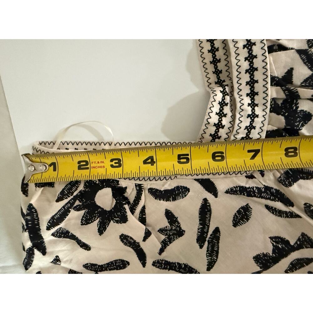 Christain Siriano New York boho puff sleeve square neck linen blend L SZ Large - Picture 10 of 12